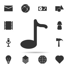 Poster - eighth note icon. Universal set of web for website design and development, app development