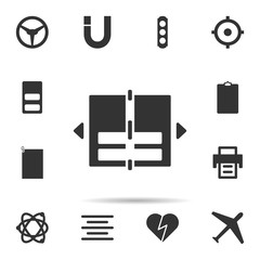 Poster - spreadsheet widening icon. Universal set of web for website design and development, app development