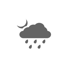 Poster - Crescent, rainy weather, cloud, rain  icon. Element of weather sign icon