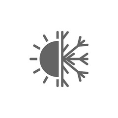 Poster - Sunny, snowy weather icon. Element of weather sign icon
