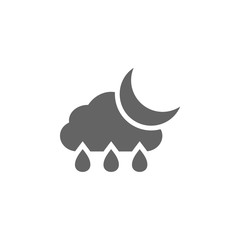 Poster - Crescent, rainy weather, cloud, rain  icon. Element of weather sign icon