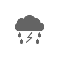 Poster - Lightning, rain, cloudy weather icon. Element of weather sign icon