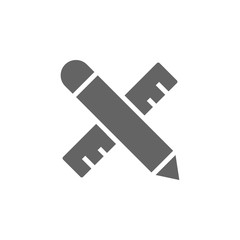 Poster - Measure, ruler icon. Element of materia flat tools icon