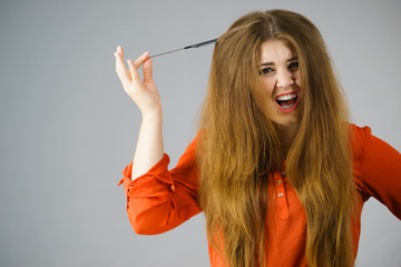 Poster - Woman having tangled hair