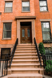 Fototapeta  - Brownstone facades & row houses  in an iconic neighborhood of Brooklyn Heights in New York City