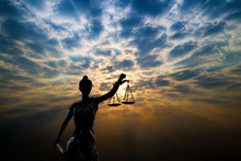 Silhouette Lady Of Justice And Light Of God 