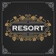 Resort and spa logo. Vintage Luxury Banner Template Design for Label, Frame, Product Tags. Retro Emblem Design. Vector illustration