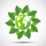 Fototapeta  - Ecology.Green cities help the world with eco-friendly concept idea.with globe and tree background.vector illustration