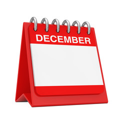 Poster - red desktop calendar icon showing a december month page. 3d rendering