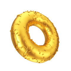 Poster - Golden Donut with Golden Sprinkles. 3d Rendering