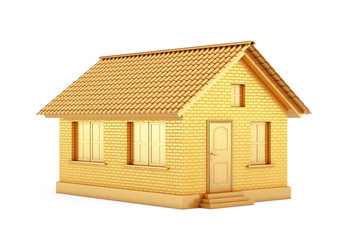 Poster - Real Estate Concept. Golden House. 3d Rendering