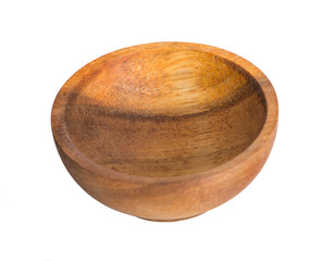 Wall Mural - Wooden bowl isolated on white background