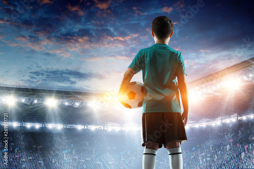 Little soccer champion. Mixed media