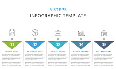 Wall Mural - Infographic Template with 5 Steps