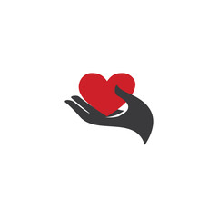 Wall Mural - love hand icon logo