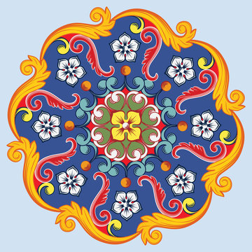 colorful ethnic round ornamental mandala. vector illustration
