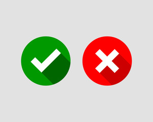 Poster - Cross and check mark icon vector symbol set.