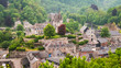 Aerial view of medieval town of Durbuy, Wallonia, Ardennes, Belgium.
