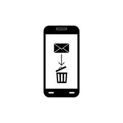 Delete message icon, smart phone concept