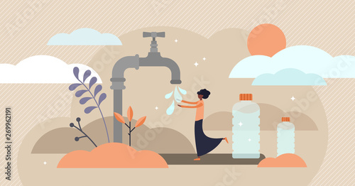 Cuadros en Lienzo Drinking water vector illustration