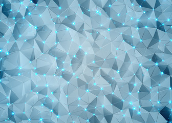 Abstract connection network blue texture 3D rendering