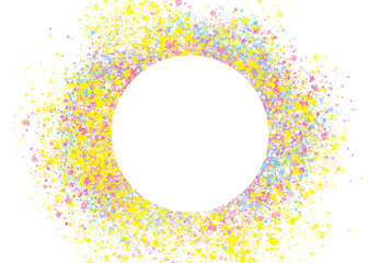 Wall Mural - abstract watercolor brush spatter bot digital art painting backgrounds and blank white color circle 