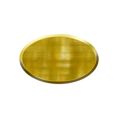 Wall Mural - Metal badge with metallic border in form of oval.