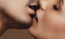 Romantic Young Couple Kissing