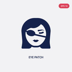 two color eye patch vector icon from beauty concept. isolated blue eye patch vector sign symbol can 