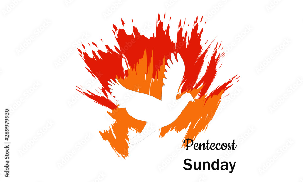 Pentecost poster design for print or use as card, flyer or T shirt - obrazy, fototapety, plakaty 
