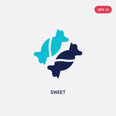 two color sweet vector icon from birthday party and wedding concept. isolated blue sweet vector sign symbol can be use for web, mobile and logo. eps 10