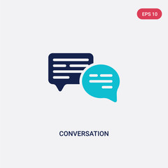 two color conversation vector icon from blogger and influencer concept. isolated blue conversation vector sign symbol can be use for web, mobile and logo. eps 10