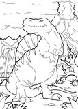 Fototapeta Dinusie - Coloring book, Spinosaurus dinosaur, coloring page