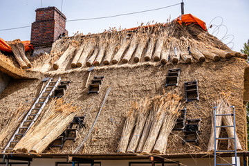 Wall Mural - new thatched roof