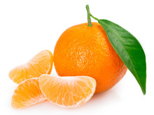 Fresh Mandarin On White Background
