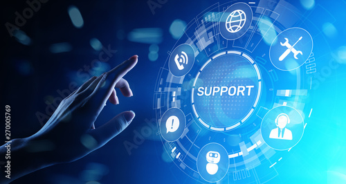 Fotografía Support button on virtual screen