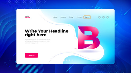 Wall Mural - blue liquid color background design for landing page site. fluid gradient shapes composition. futuri