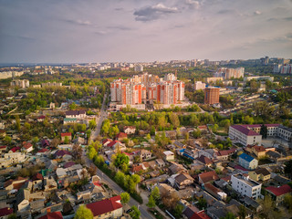 Wall Mural - Aerial drone view of kishinev city