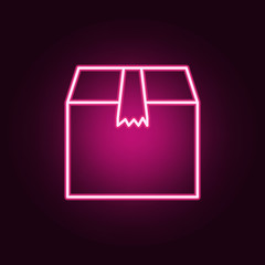 Poster - packing box neon icon. Elements of web set. Simple icon for websites, web design, mobile app, info graphics