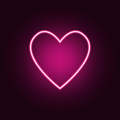 Poster - a heart neon icon. elements of web set. simple icon for websites, web design, mobile app, info graph