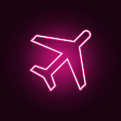 Poster - aircraft neon icon. Elements of web set. Simple icon for websites, web design, mobile app, info graphics