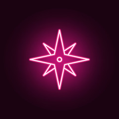Poster - eight-pointed star neon icon. Elements of web set. Simple icon for websites, web design, mobile app, info graphics