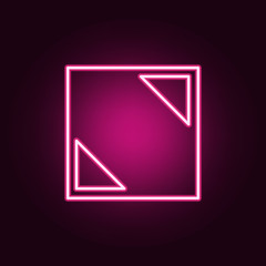 Fototapete - arrows on the corners of the square neon icon. elements of web set. simple icon for websites, web de
