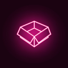 Poster - open box neon icon. Elements of web set. Simple icon for websites, web design, mobile app, info graphics