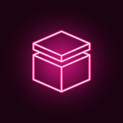 Poster - box with lid neon icon. Elements of web set. Simple icon for websites, web design, mobile app, info graphics