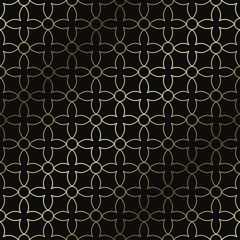 Vector art deco geometric pattern - seamless luxury gold gradient design. Rich endless ornamental background