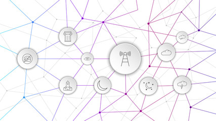 Poster - wave antenna icon. From Web set