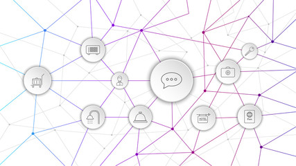 Poster - bubble messages icon. From Web set
