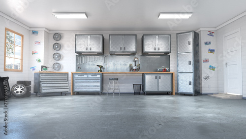 Fotomural Modern garage interior. 3d illustration