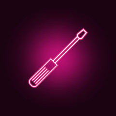 Poster - screwdriver neon icon. Elements of web set. Simple icon for websites, web design, mobile app, info graphics